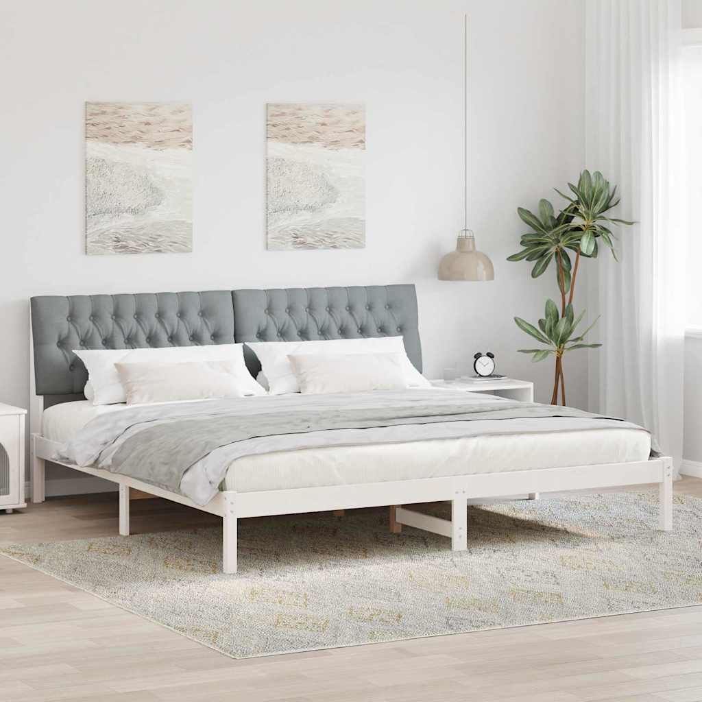 Bettgestell mit gepolstertem Kopfteil Braun 200 x 200 cm
