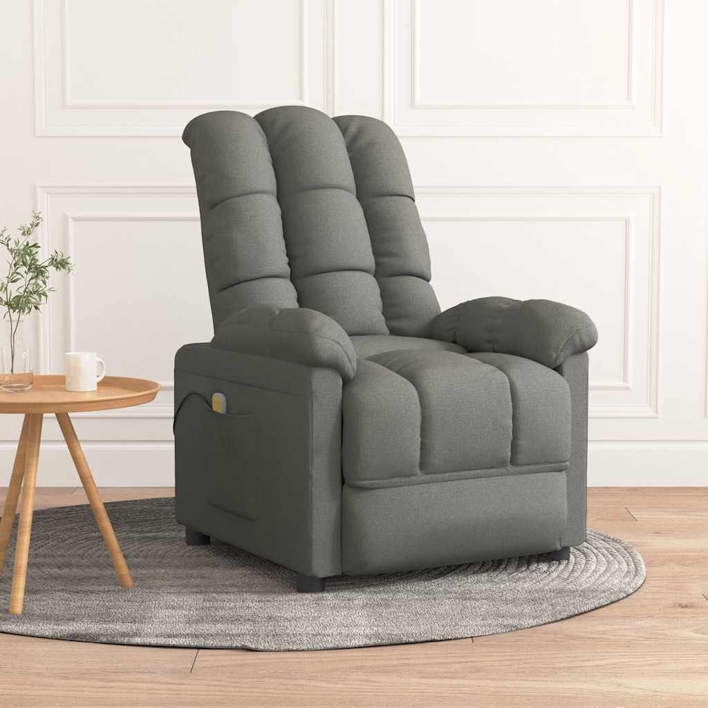Massagesessel Hellgrau Stoff