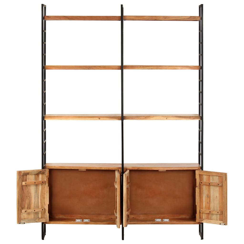 Bücherregal 4 Ebenen 124x30x180 cm Altholz Massiv