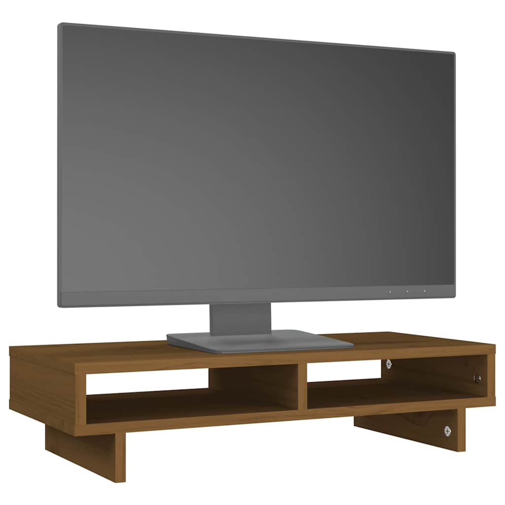 Monitorständer 60x27x14 cm Massivholz Kiefer
