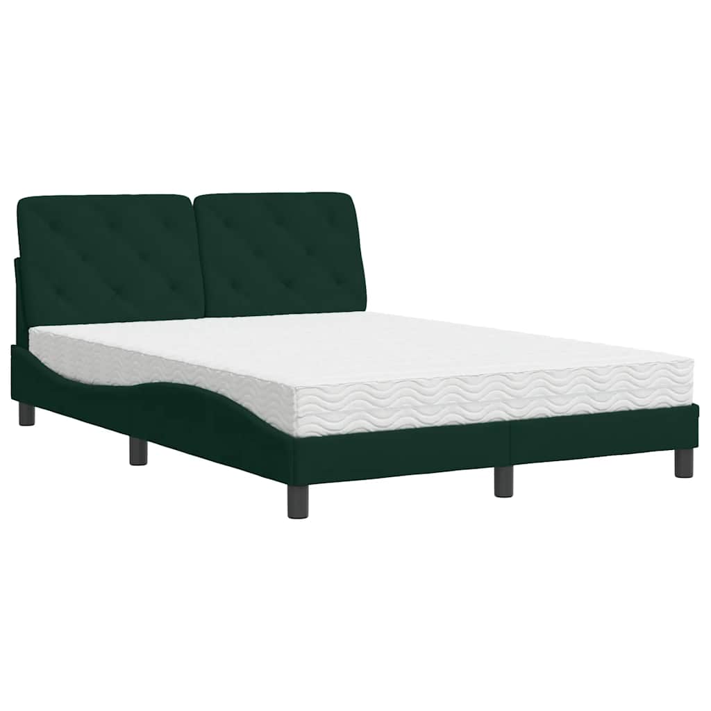 Bett mit Matratze Hellgrau 80x200 cm Samt