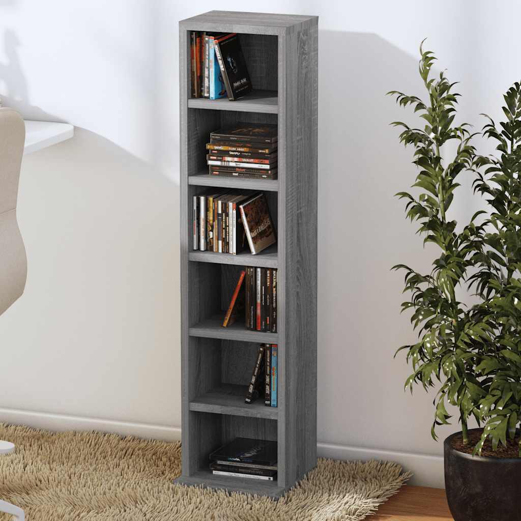 CD-Schrank Weiß 21x20x88 cm Holzwerkstoff