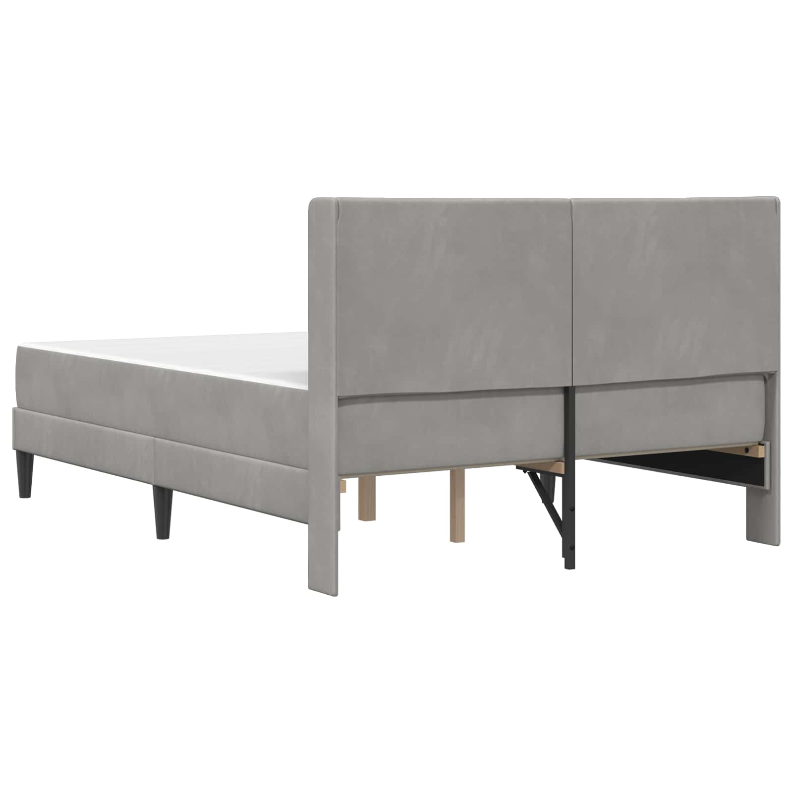 Bettgestell mit Matratze mit Kopfteil Hellgrau 80 x 200 cm Samt