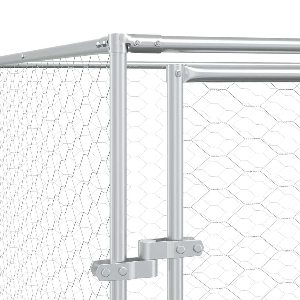 Outdoor-Hundezwinger Silbern 2x2x2 m Verzinkter Stahl
