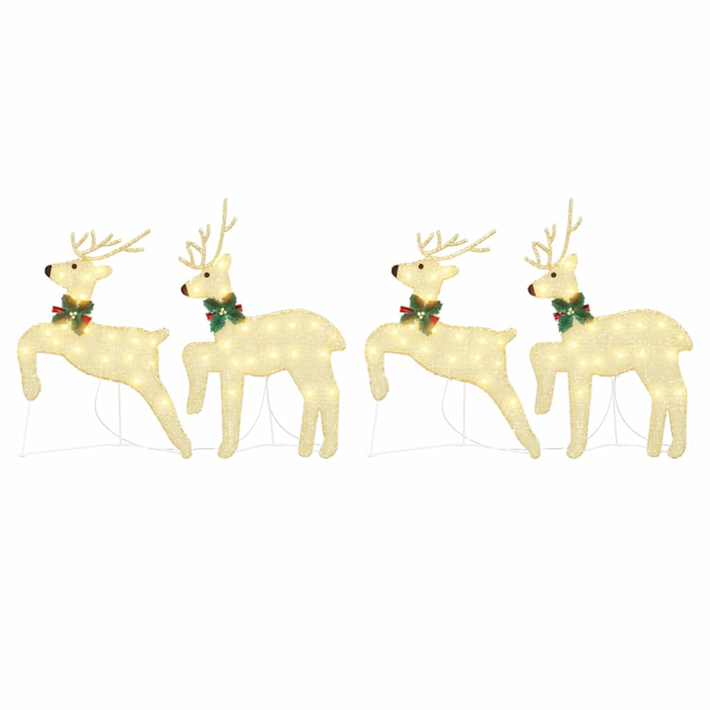 LED Rentiere 4 pcs Gold Stoff