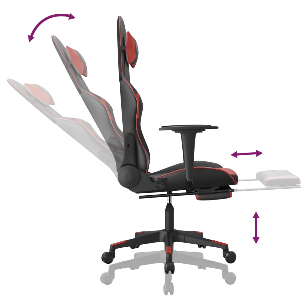 Gaming-Stuhl mit Massagefunktion Schwarz und Blau Kunstleder