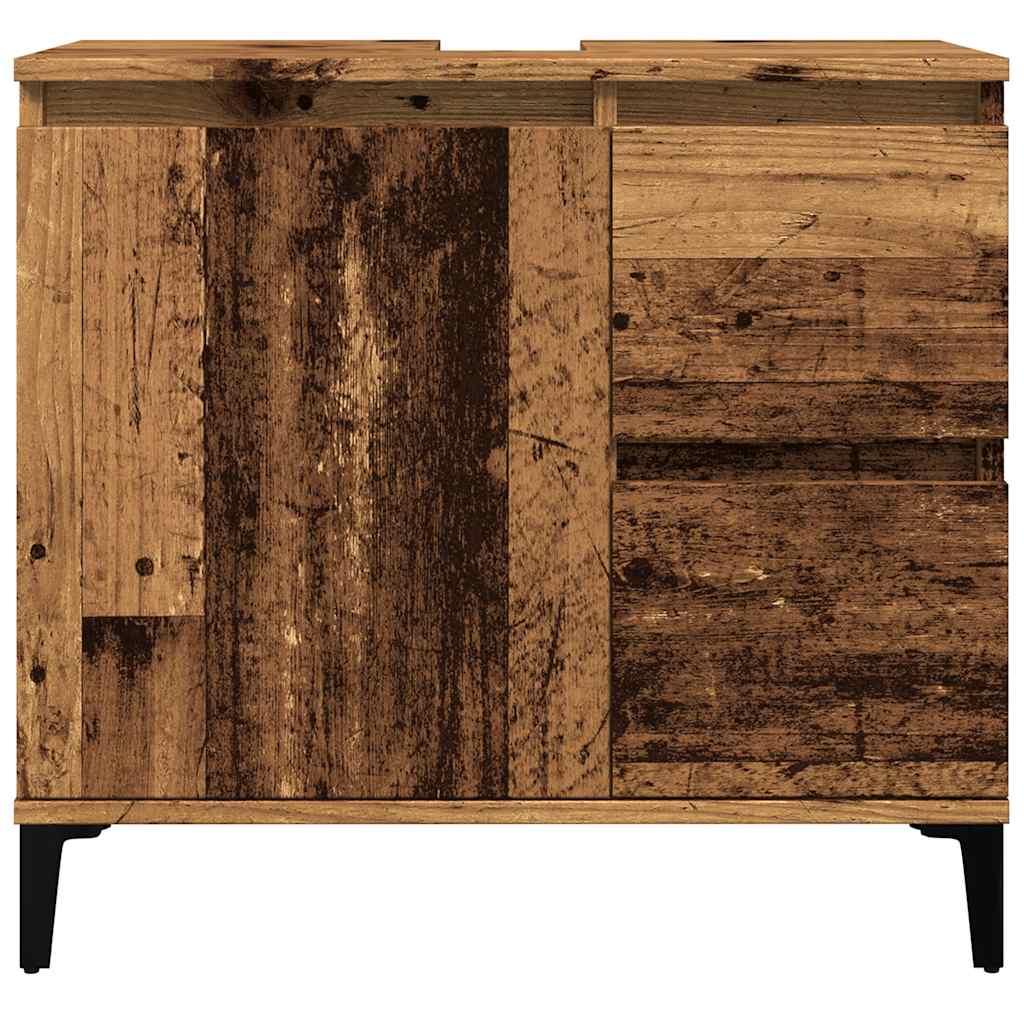 Badschrank Weiß 65x33x60 cm Holzwerkstoff