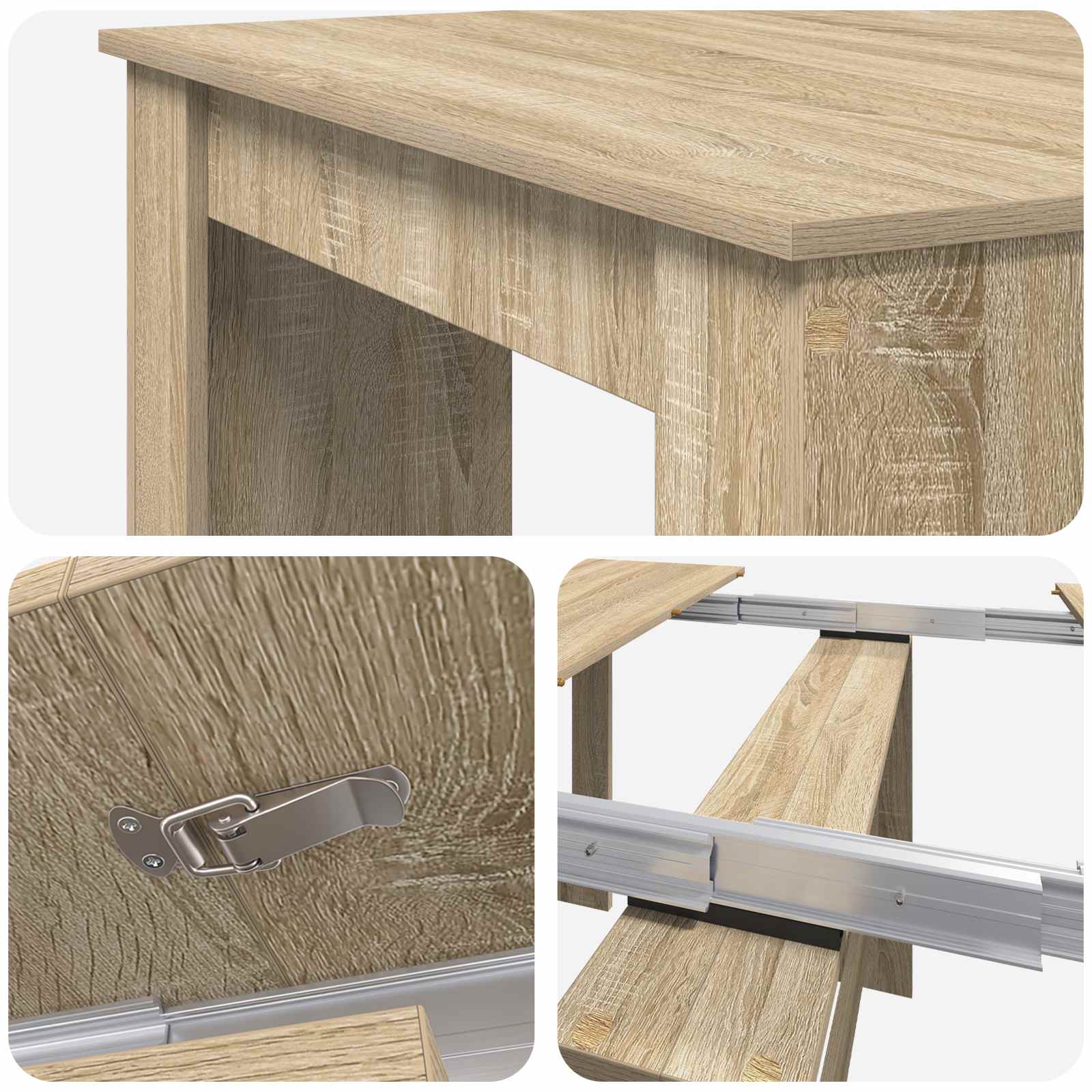 Esstisch 180 x 85 x 75 cm Holzwerkstoff Schwarze Eiche
