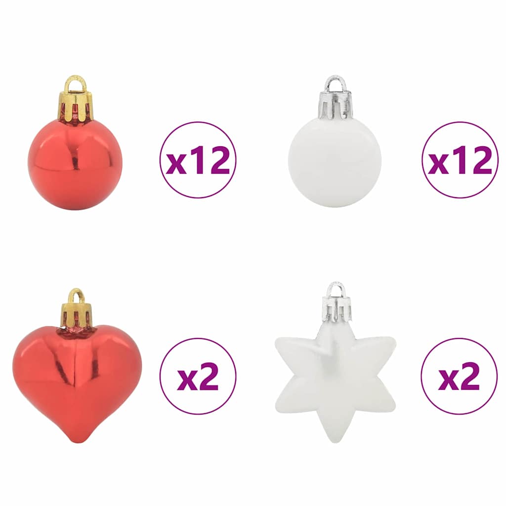 Weihnachtskugel-Set 40 pcs Gold und Rot Kunststoff