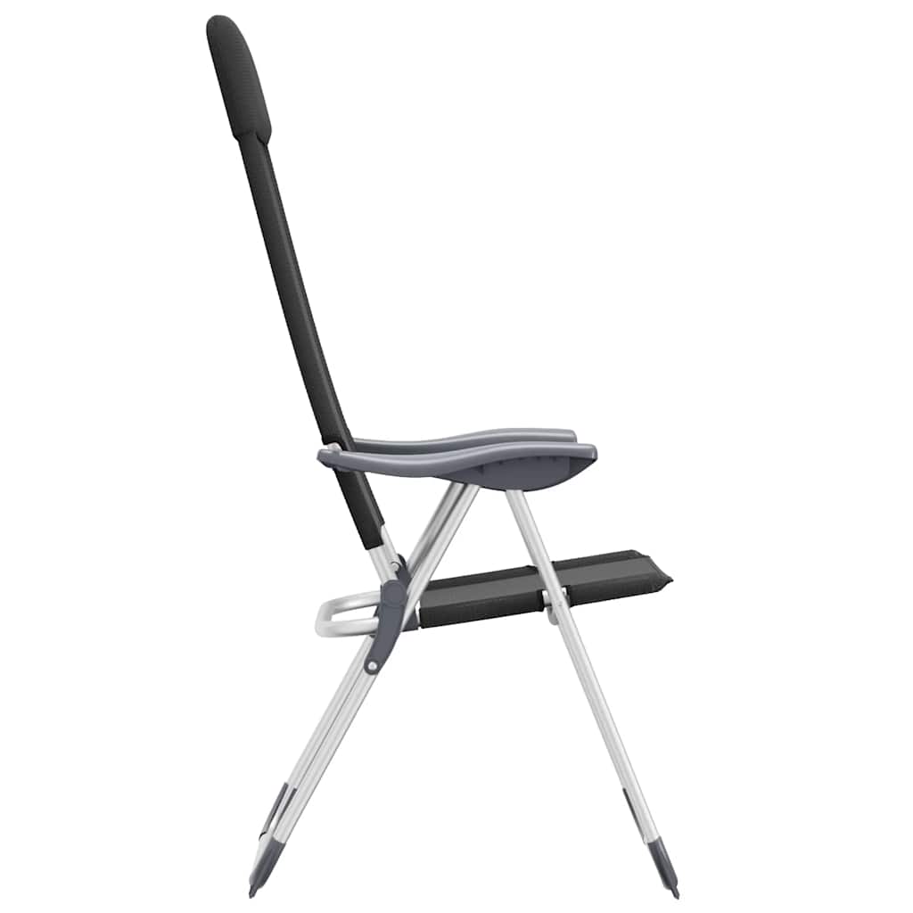 Klappbare Campingstühle 2 Stk. Grau Aluminium