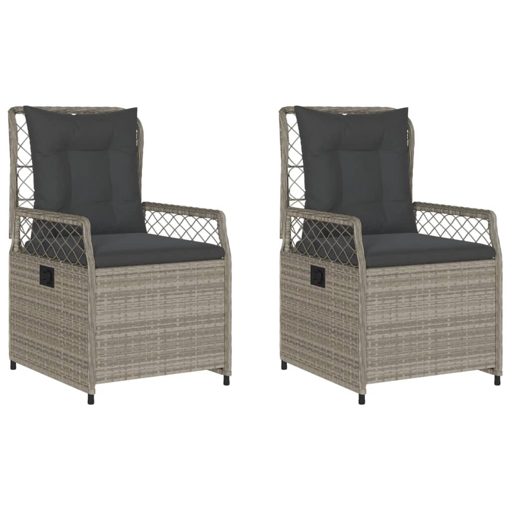 Gartensessel 2 Stk. Verstellbar Schwarz Poly Rattan