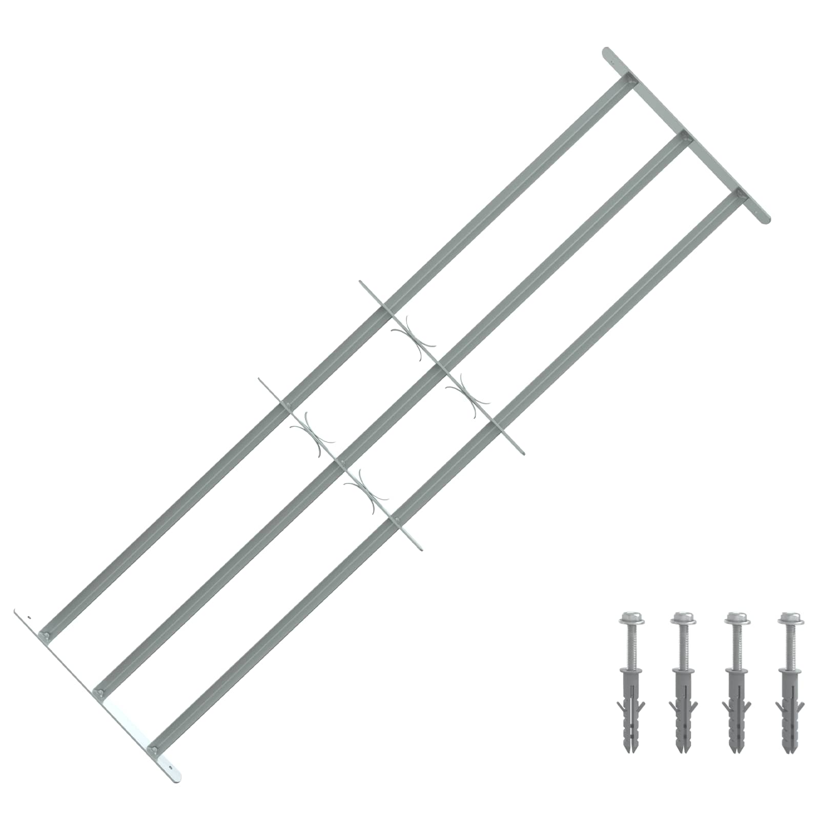 Fenstergitter Verstellbar mit 3 Querstäben 500-650 mm