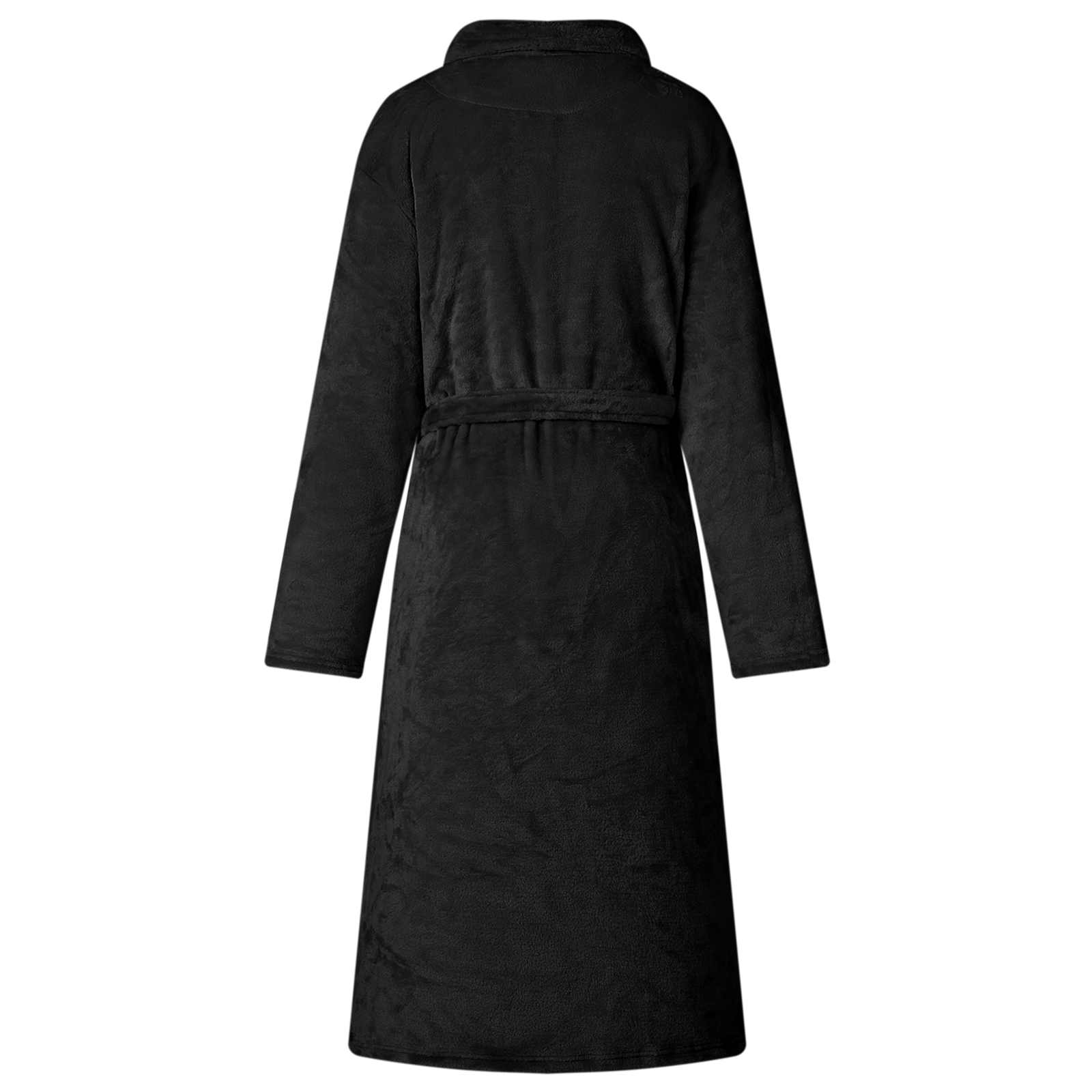 Bademantel ohne Kapuze Beige S Flanell