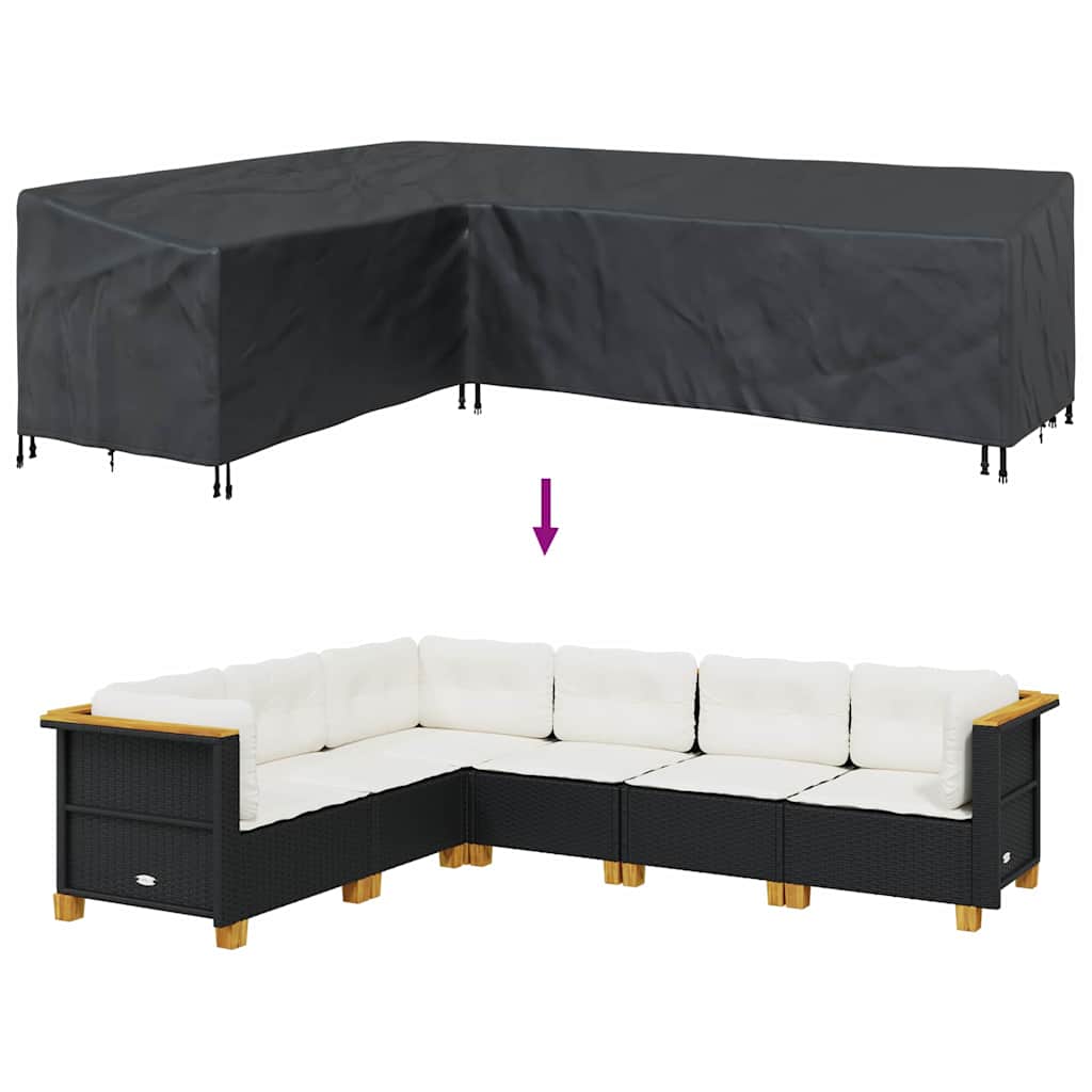 Möbelbezug Schwarz 235 x 235 x 85 cm 210D Oxford Stoff