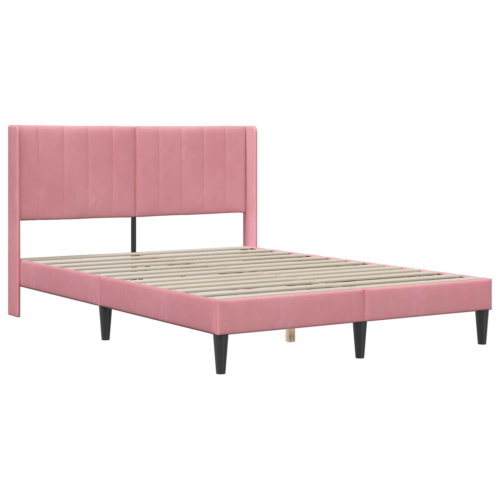 Bettgestell mit Matratze mit Kopfteil Hellgrau 80 x 200 cm Samt