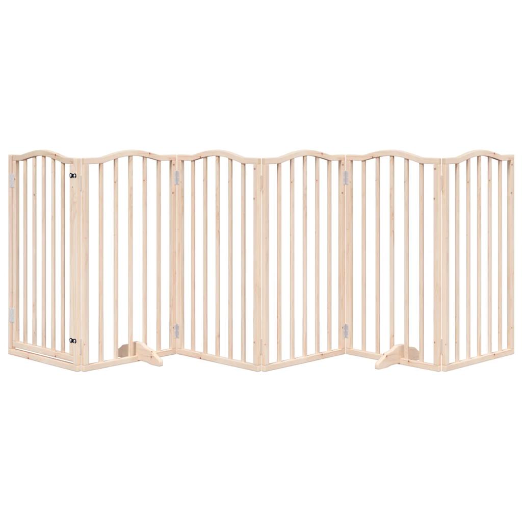 3-tlg. Hundetor Faltbar 150 cm Pappelholz