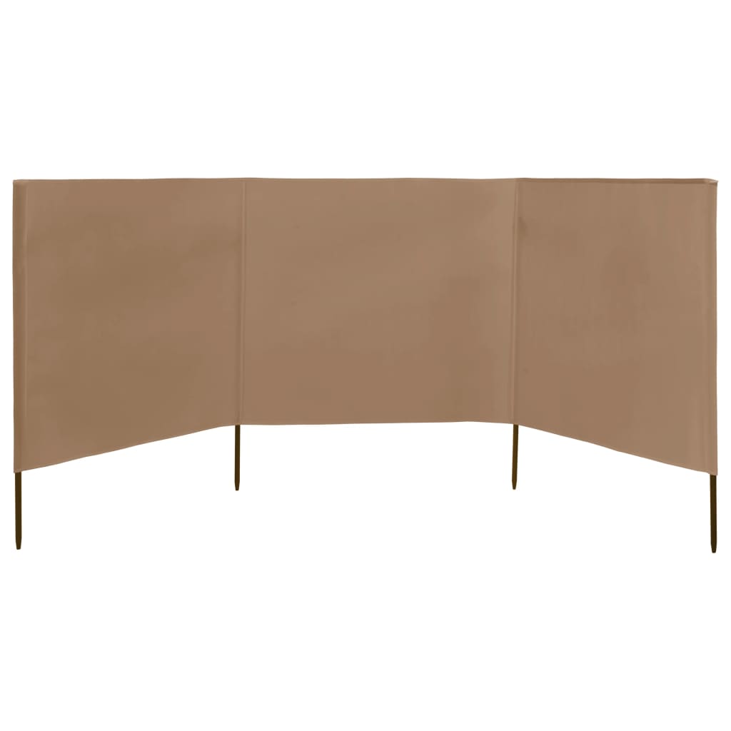 3-teiliges Windschutzgewebe 400 x 120 cm Weiß