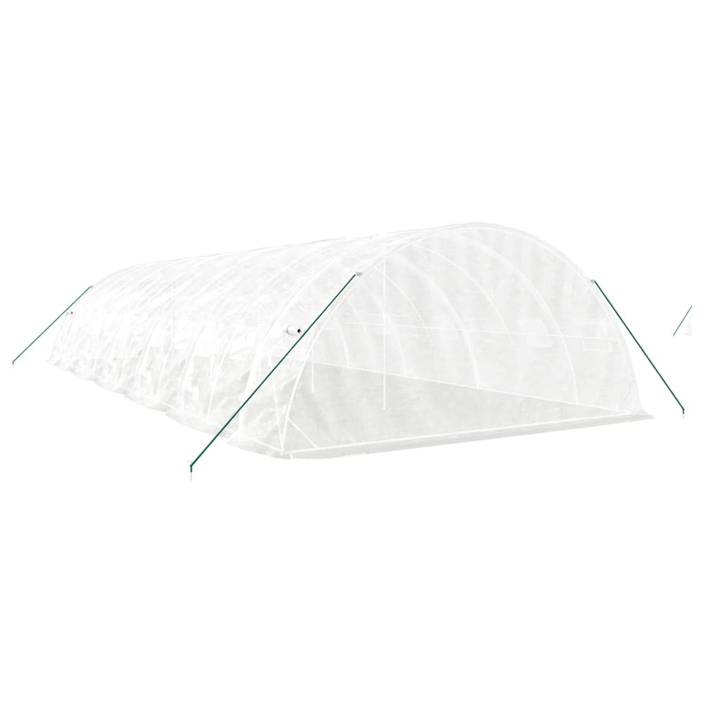 Gewächshaus mit Stahlrahmen Weiß 40 m² 8x5x2,3 m