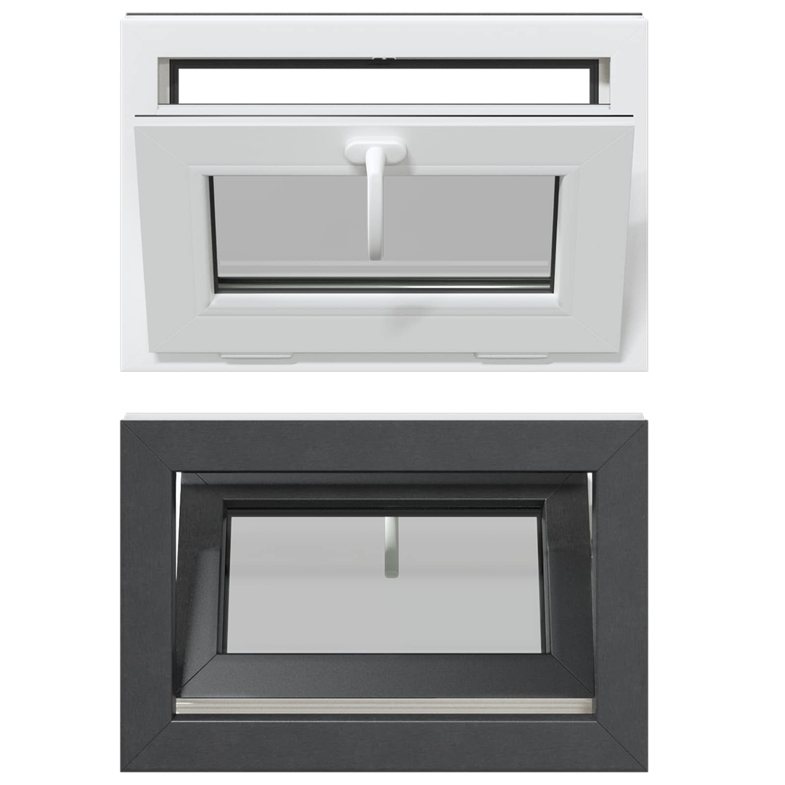 Kellerfenster RISOR 60 x 40 cm PVC und Glas Weiß