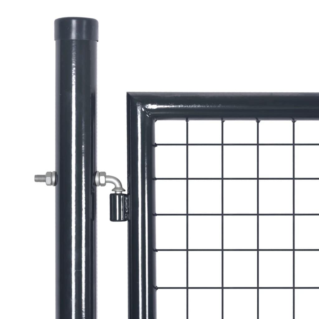 Maschen-Gartentor verzinkter Stahl 300 x 75 cm Grau