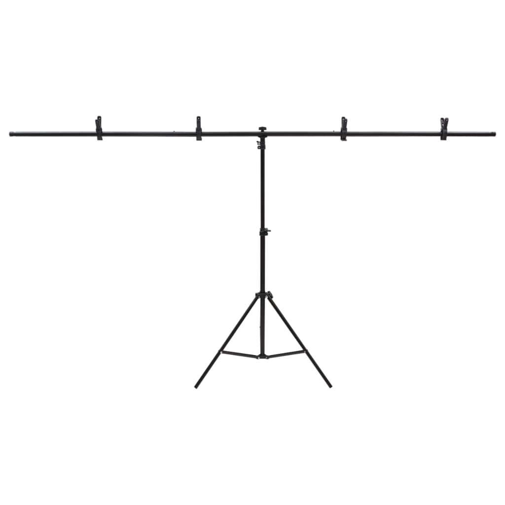Hintergrundständer T-Form Schwarz 151x60x(70-200) cm