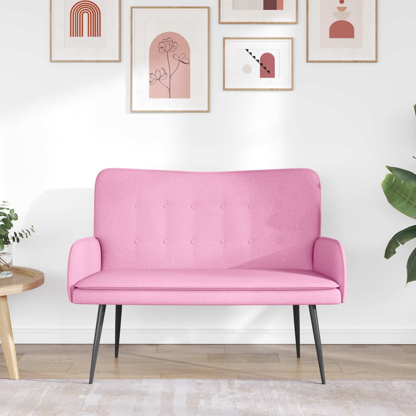 2-Sitzer Sofa Hellgrau 115 x 61 x 87 cm Stoff