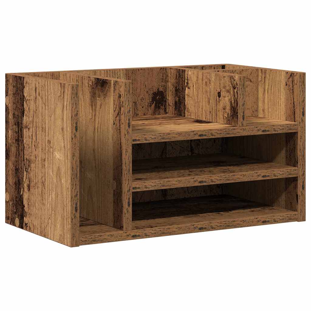 Schreibtisch-Organizer Weiß 44,5x24x25 cm Holzwerkstoff