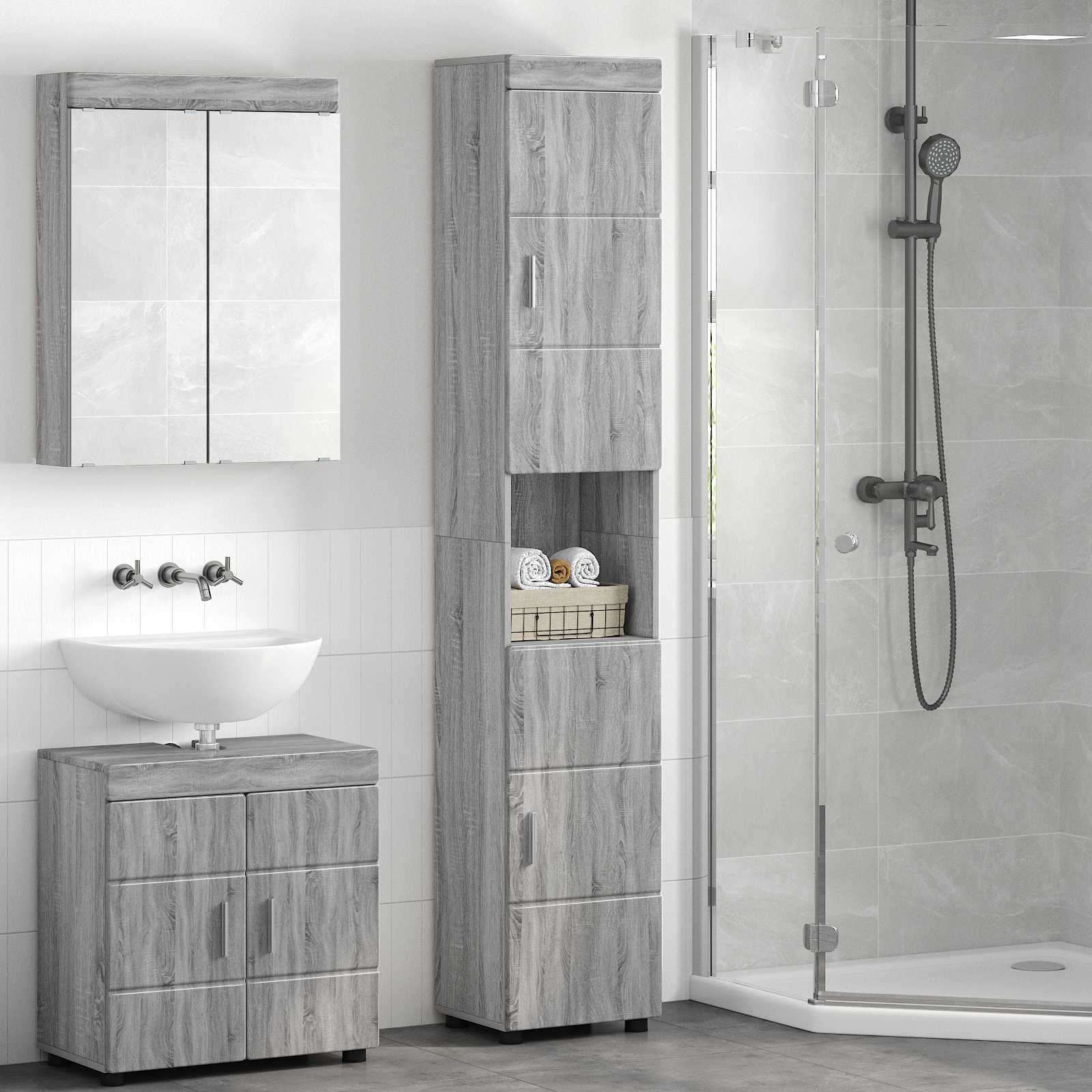 Badezimmermöbel-Set TULUM 2 pcs Weiß 60 x 34 x 63 cm