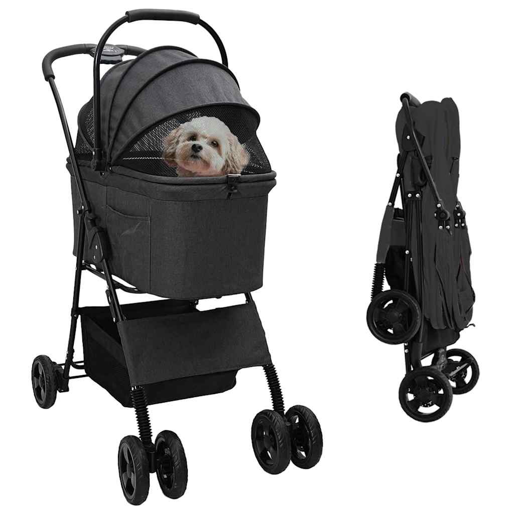 Faltbarer Haustierwagen Rosa 81 x 47 x 99 cm Polyester