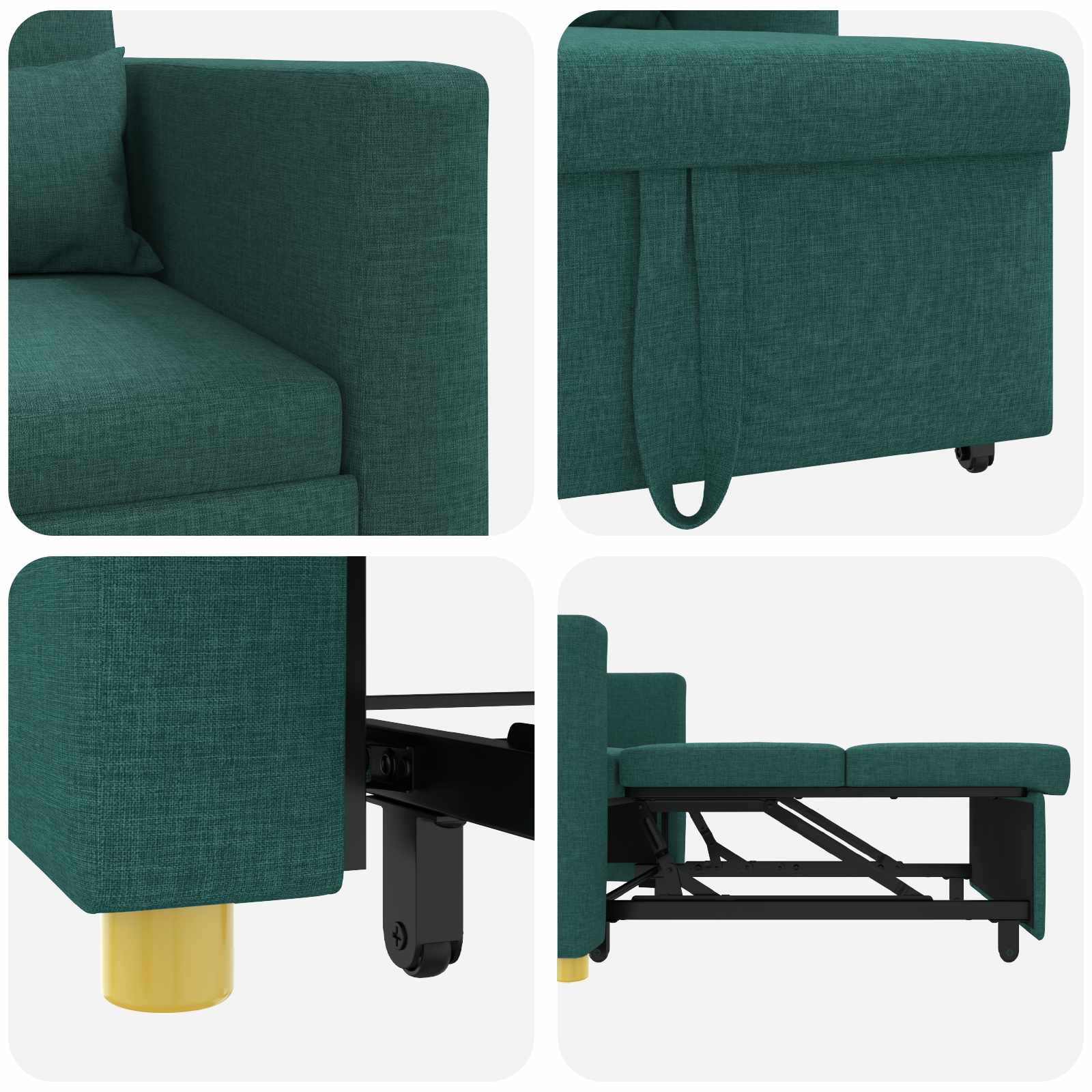 Ausziehbare Schlafcouch Einzel Hellgrau 90 x 165 x 87 cm Stoff