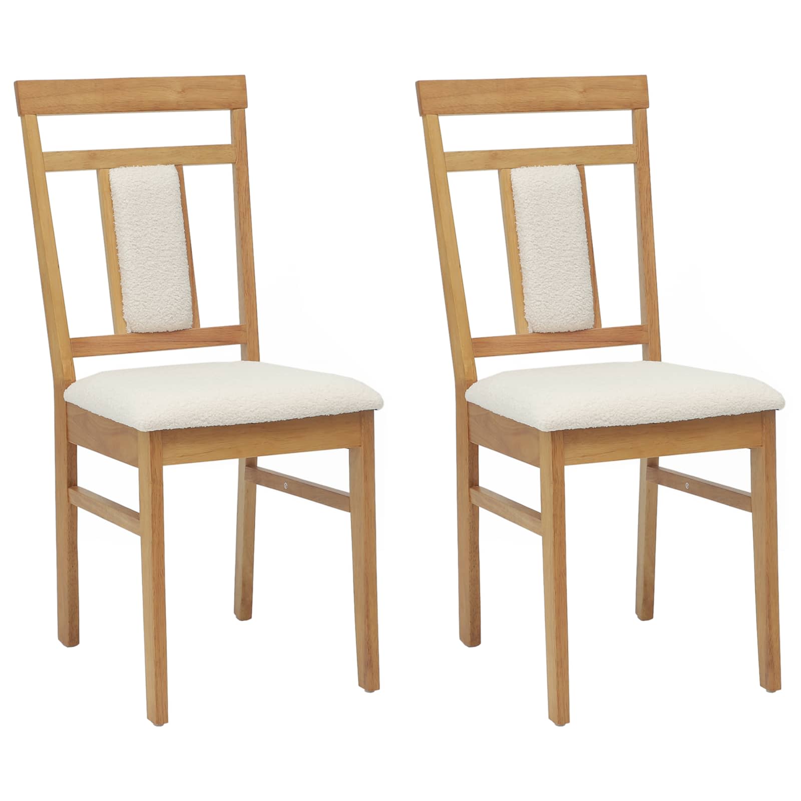 Esszimmerstuhl 2 pcs Hellbraun und hell Massives Gummiholz