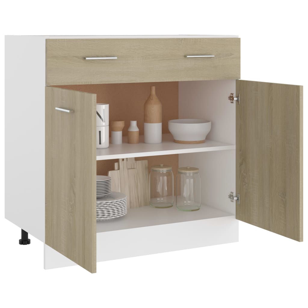 Spülenunterschrank Sonoma-Eiche 80x46x81,5 cm Holzwerkstoff