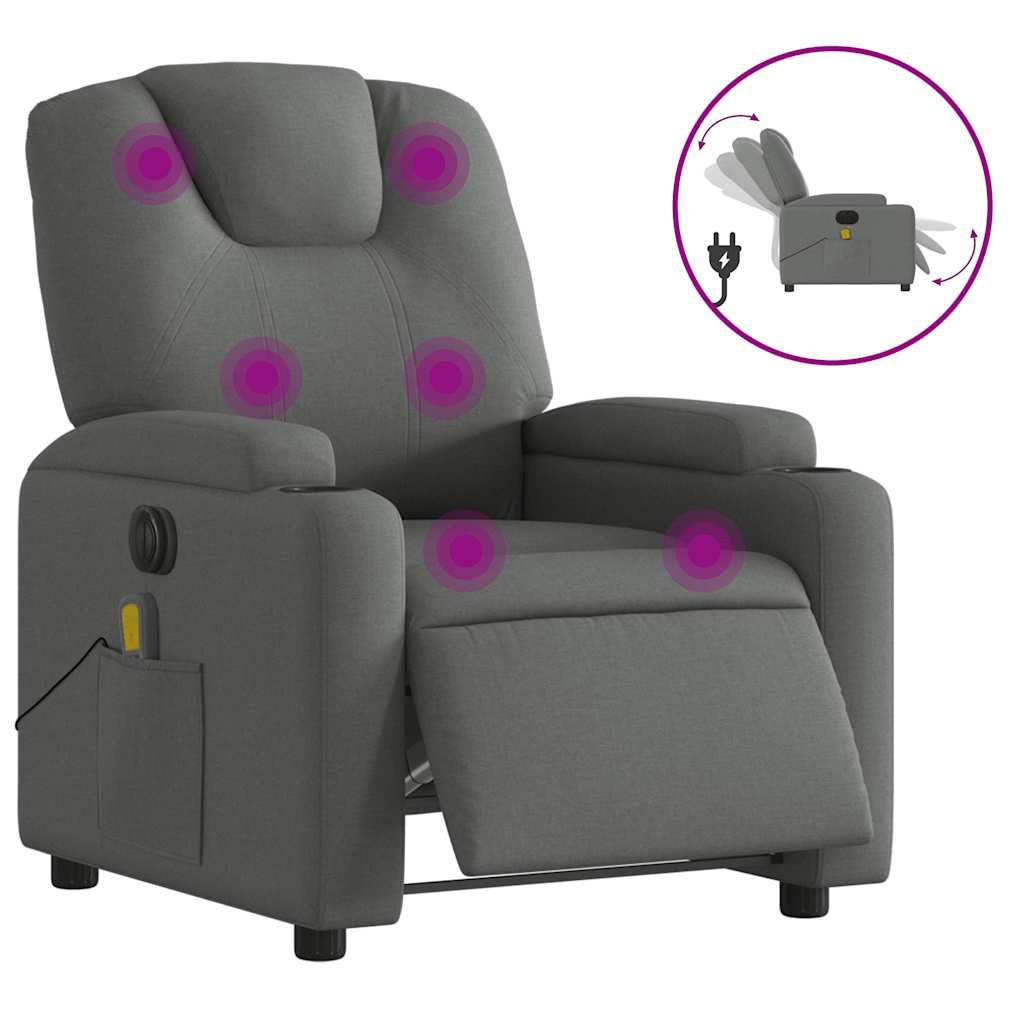 Relaxsessel Elektrisch Hellgrau Stoff