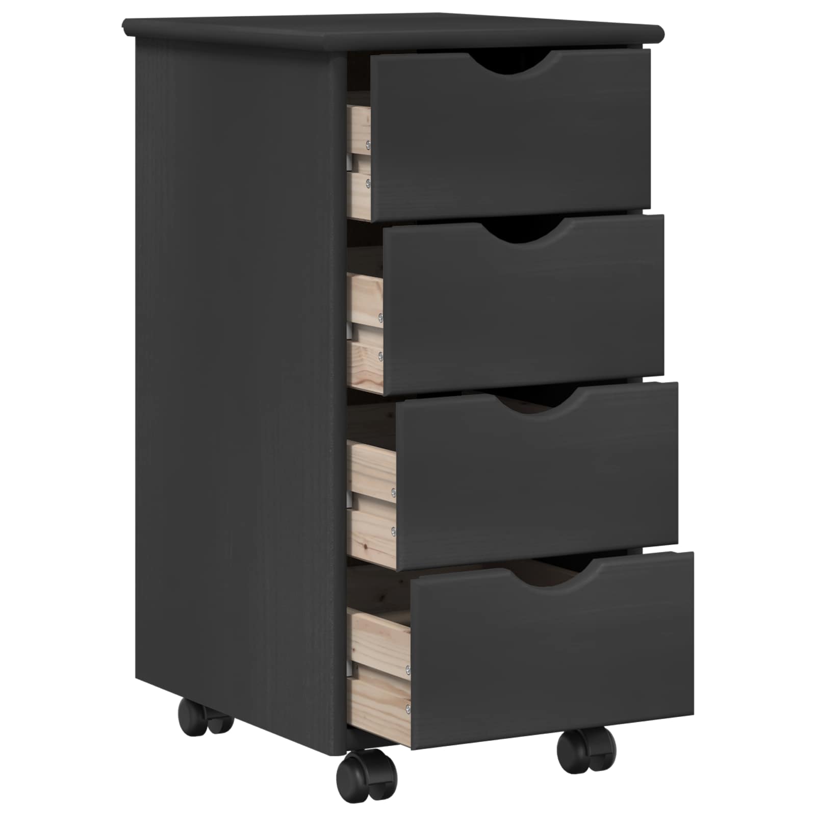 Rollschrank Honigbraun 34 x 39 x 65,5 cm Massivholz Kiefer