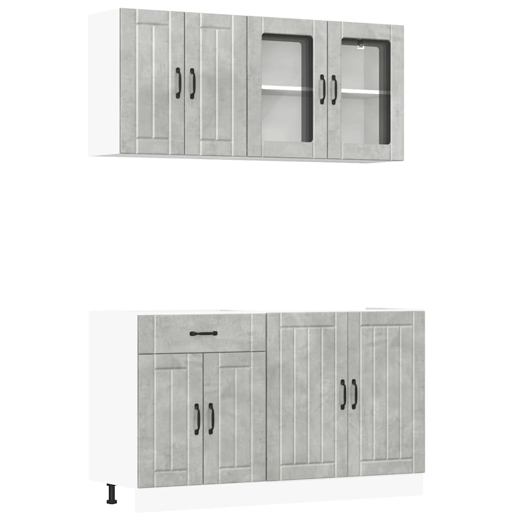 4-tlg. Küchenschrank-Set Lucca Weiß Holzwerkstoff