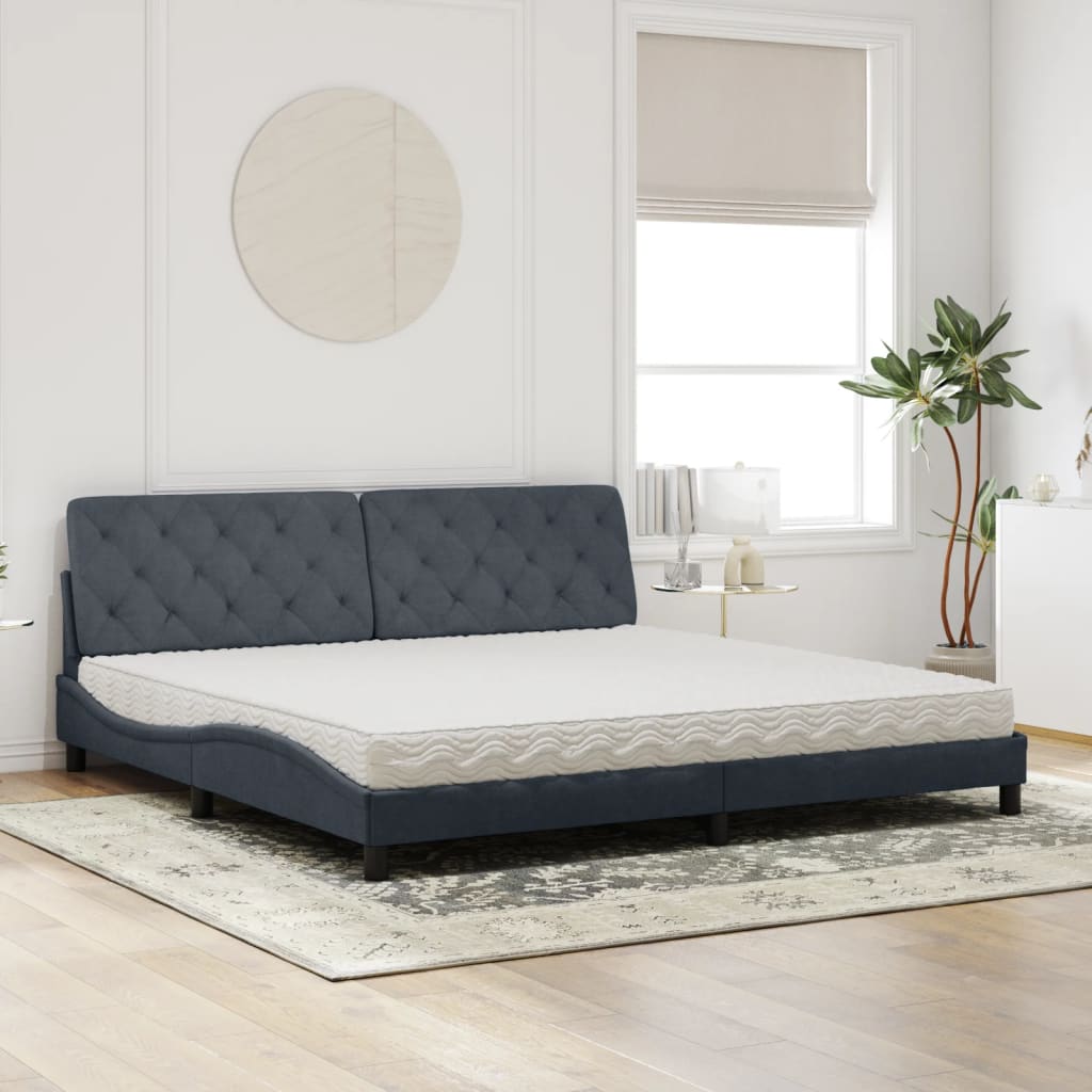 Bett mit Matratze Hellgrau 80x200 cm Samt