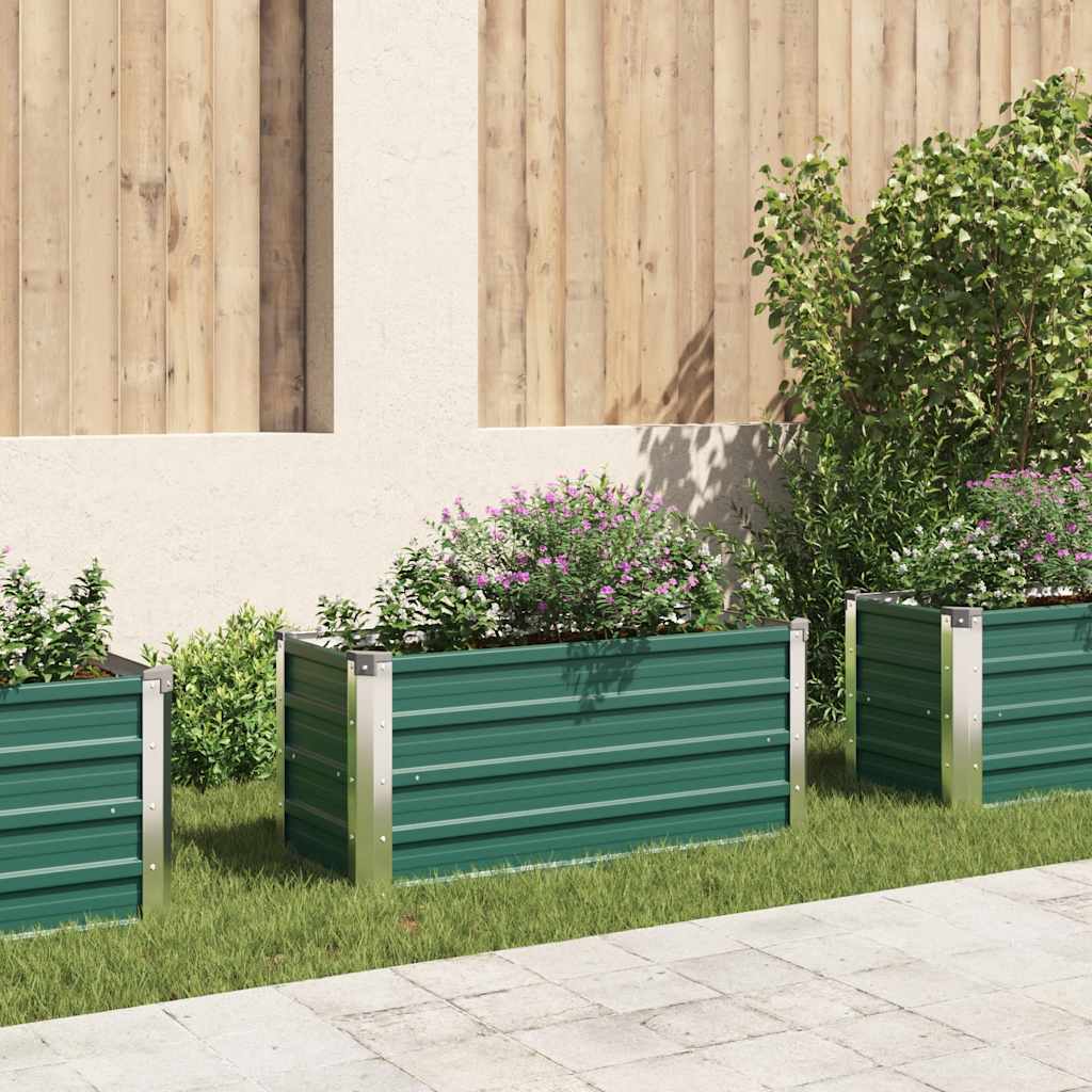 Garten-Hochbeet Verzinkter Stahl 240x80x77 cm Grün
