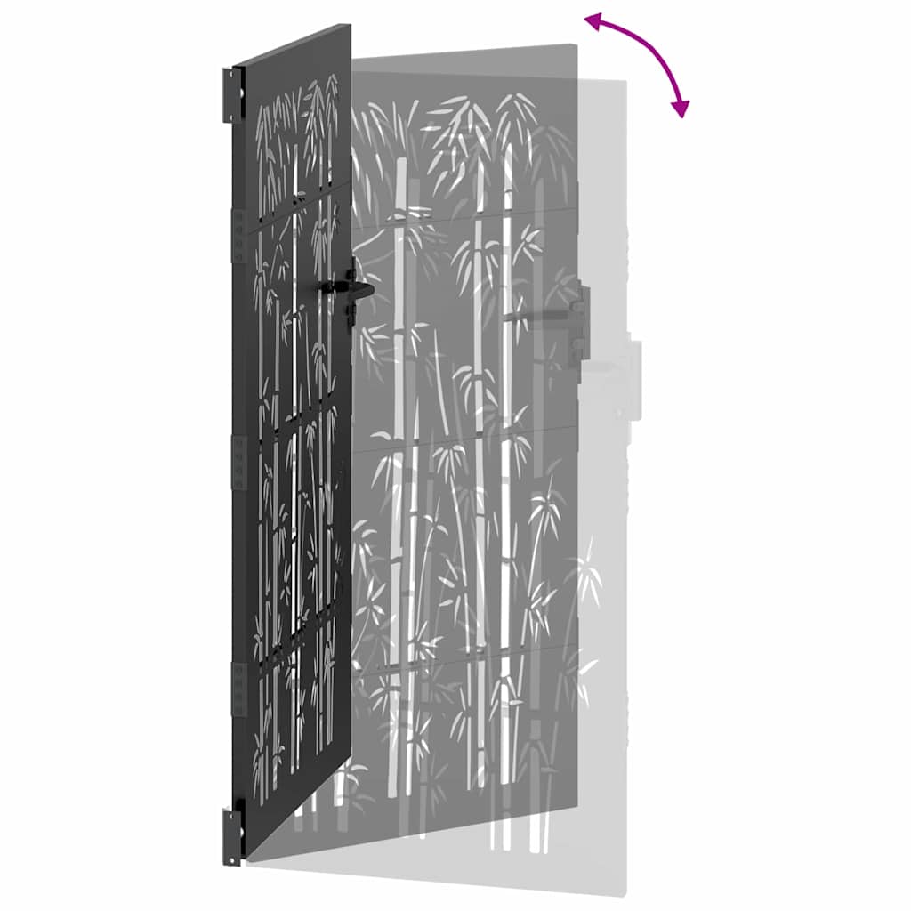 Gartentor 100x75 cm Cortenstahl Bambus-Design