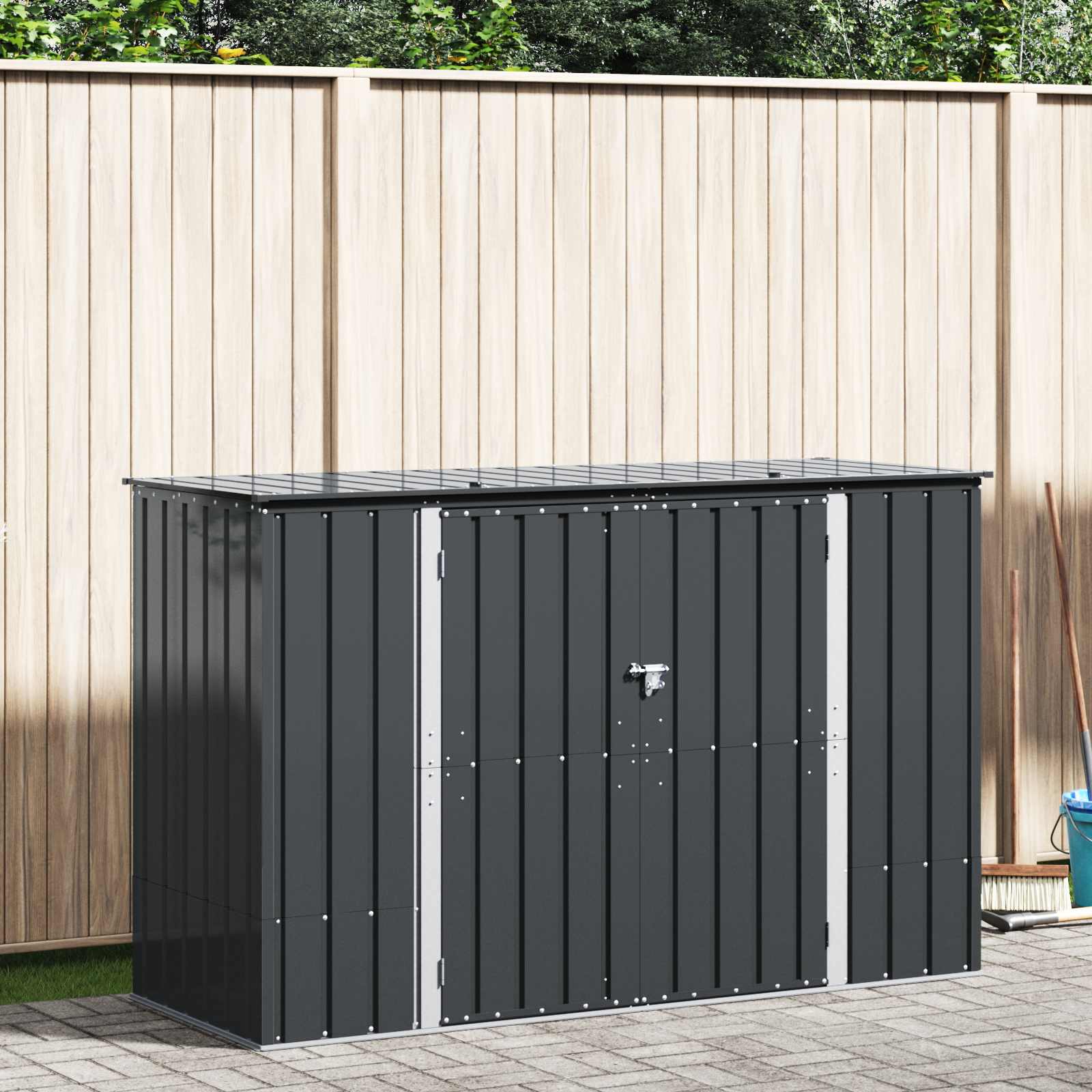 Gartenlagerbox Schwarz 151,5 x 82 x 110,5 cm Stahl