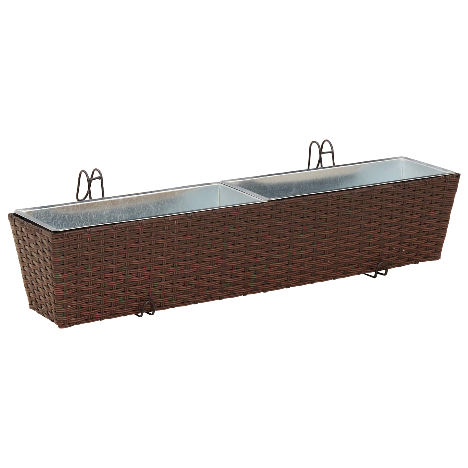 Balkon 2 pcs Schwarz 50 x 17 x 17 cm Metall