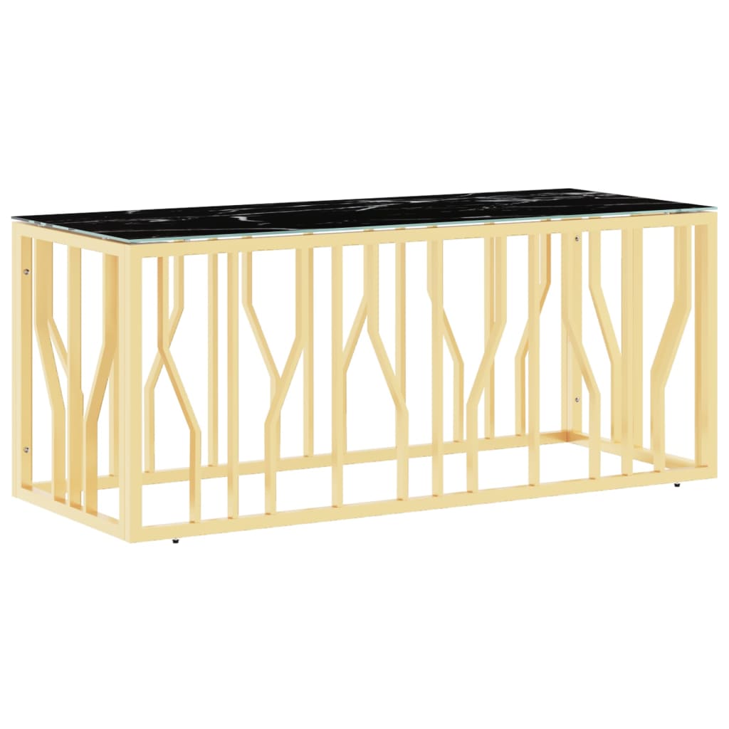 Couchtisch 110x45x45 cm Edelstahl und Glas