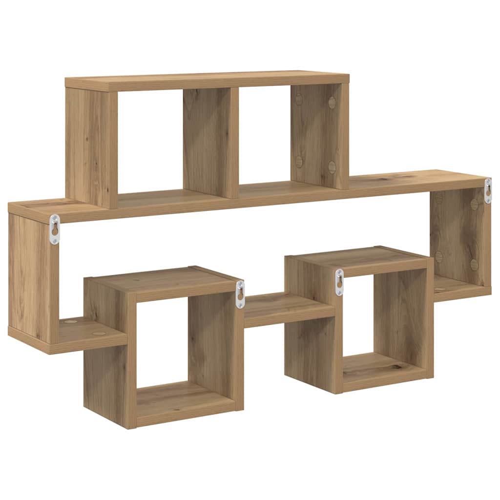 Wandregal in Autoform Weiß 82x15x51 cm Holzwerkstoff