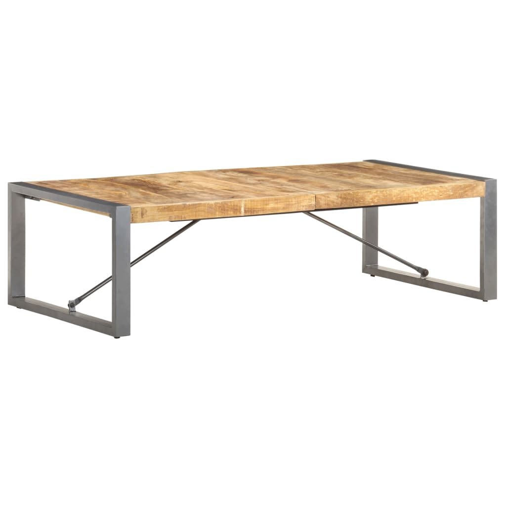 Couchtisch 140x140x40 cm Raues Mangoholz