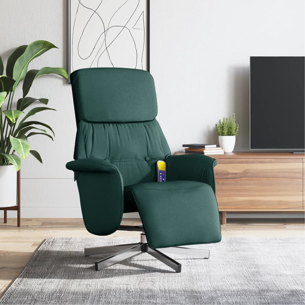 Massagesessel mit Fußteil Braun Stoff