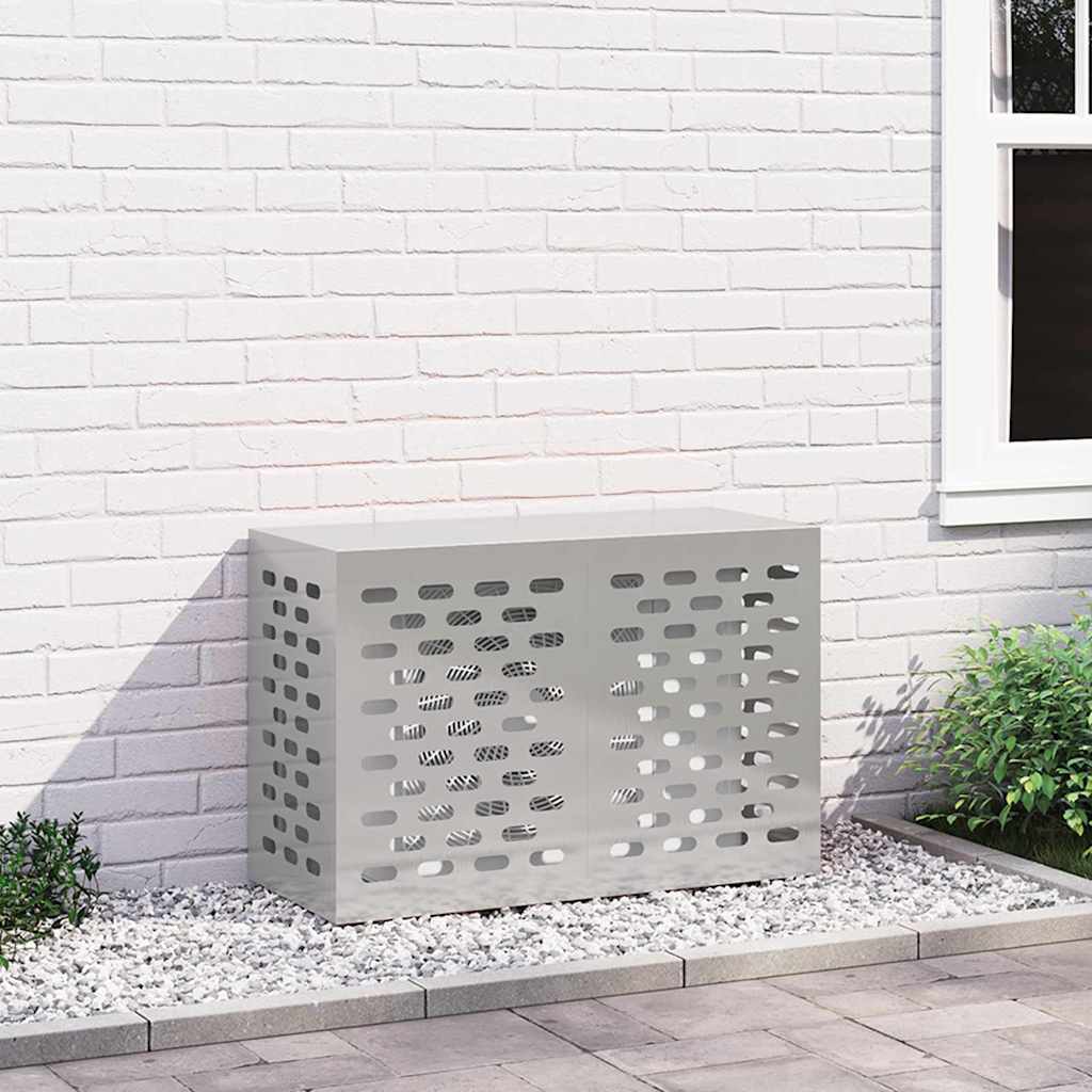 Klimaanlagenabdeckung Schwarz 90 x 40 x 60 cm Stahl