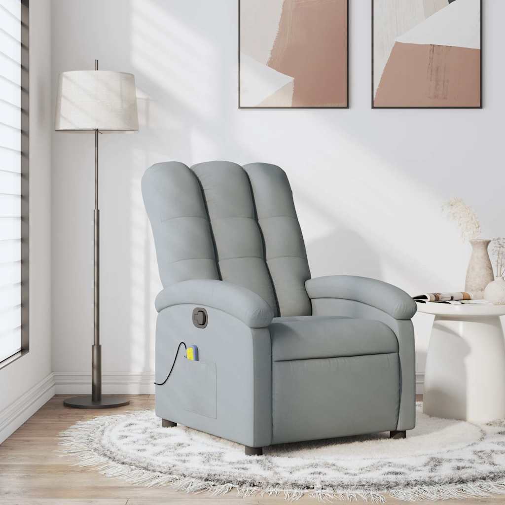 Massage-Relaxsessel, hellgrauer Stoff