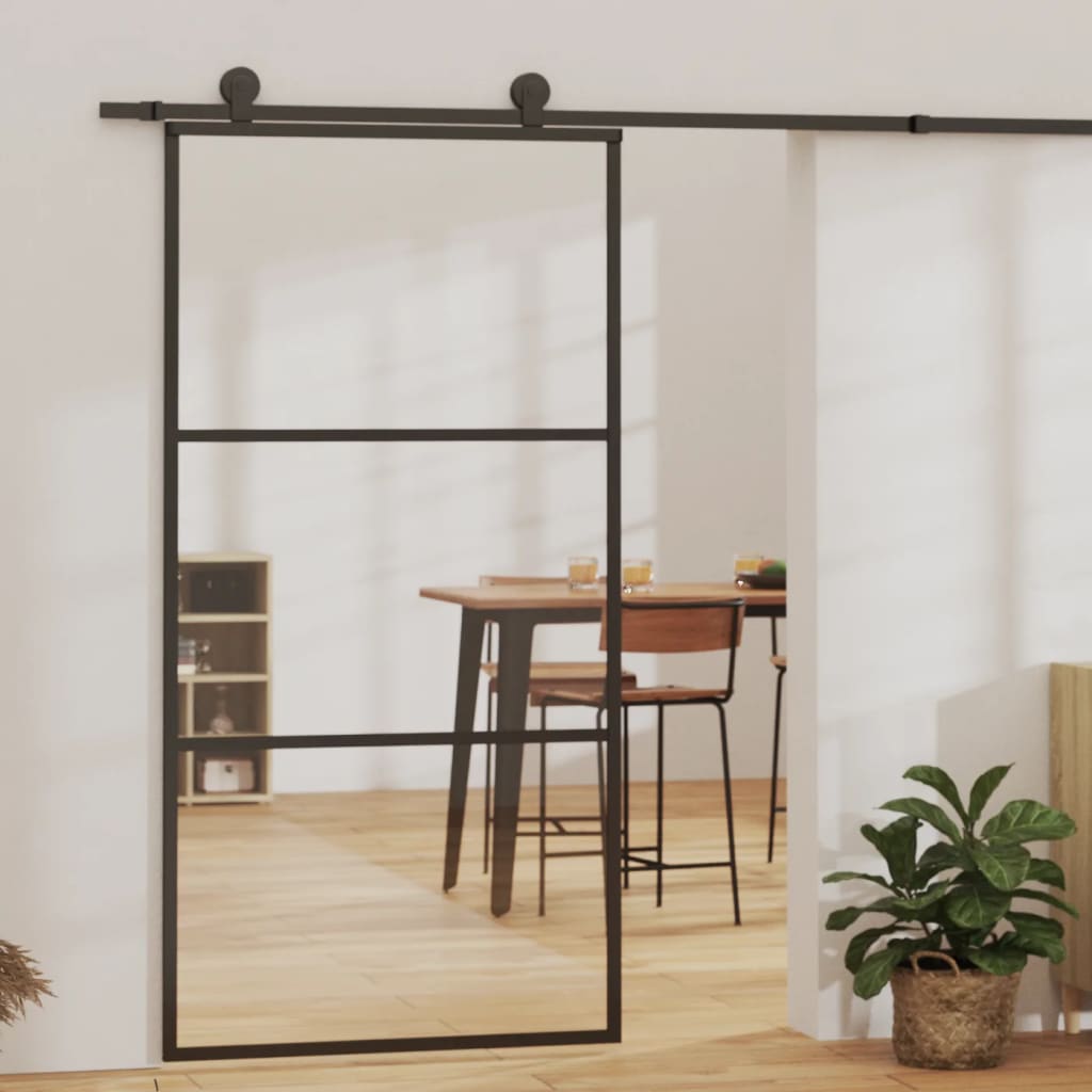 Schiebetür mit Beschlag ESG-Glas & Aluminium 76x205 cm