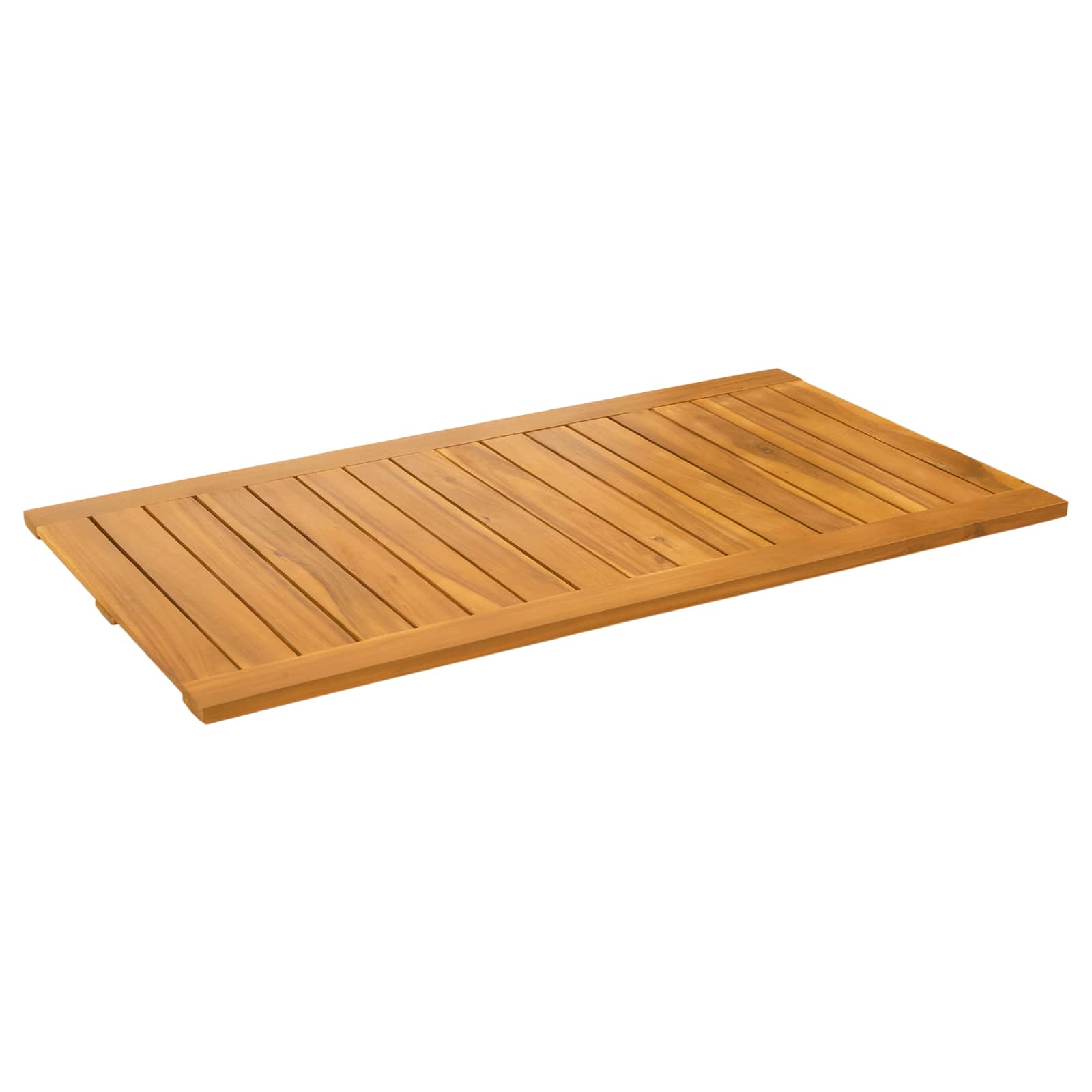 Badematte Uni Braun 60 x 40 cm Massives Akazienholz