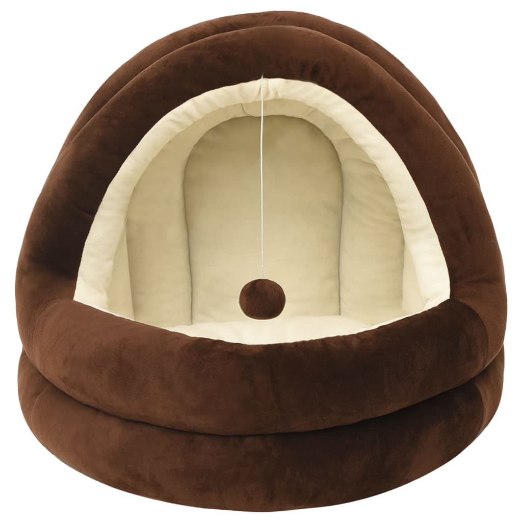 Katzenbett 50x50x45 cm Grau und Creme