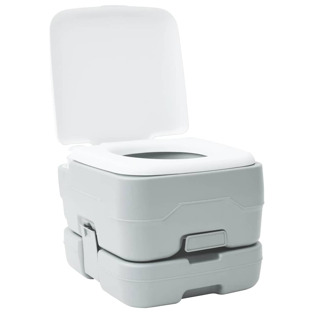 Camping-Toilette Grau und Weiß 41,5 x 36,5 x 37,5 cm